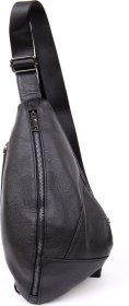 Мужская сумка через плечо из черной кожи флотар Vintage (20444)