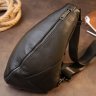 Мужская сумка через плечо из черной кожи флотар Vintage (20444) - 5