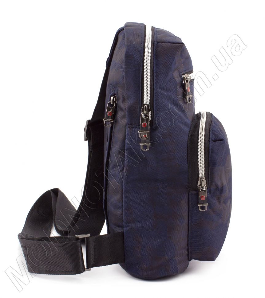 Текстильная мужская сумка через плечо синего цвета SWISSGEAR (1847)