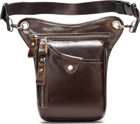 Стильна шкіряна сумка коричневого кольору в вінтажному стилі Vintage (20014)