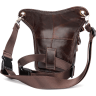 Стильна шкіряна сумка коричневого кольору в вінтажному стилі Vintage (20014) - 2