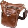 Стильная кожаная сумка коричневого цвета в винтажном стиле Vintage (20014) - 4