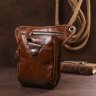 Стильна шкіряна сумка коричневого кольору в вінтажному стилі Vintage (20014) - 8