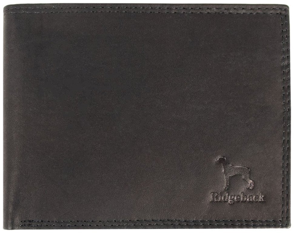 Мужское портмоне из гладкой кожи без застежки с монетницей Ridgeback JBNC39MN 94313 черного цвета modnotak фото №1