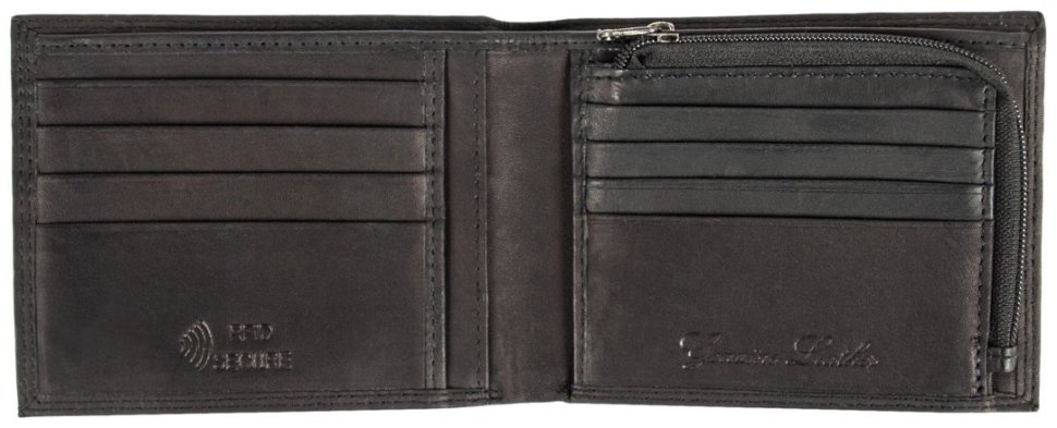 Мужское портмоне из гладкой кожи без застежки с монетницей Ridgeback JBNC39MN 94313 черного цвета modnotak фото №3