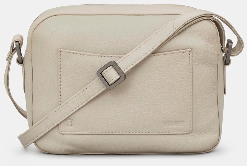 Женская сумка кросс-боди из натуральной кожи светло-серого цвета Yoshi Belmont (Великобритания) 94413 modnotak фото №3