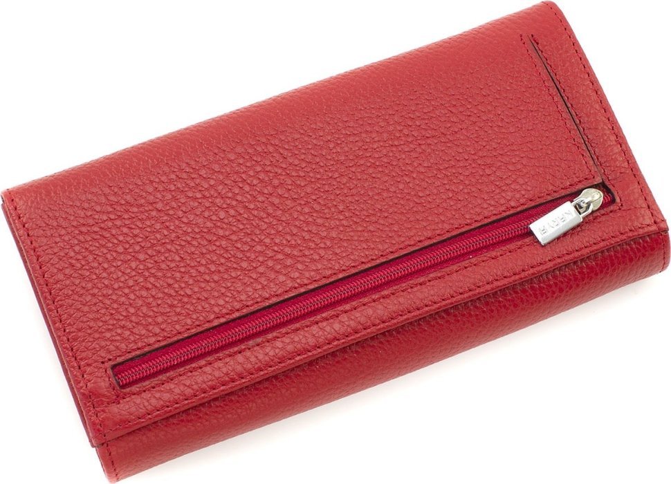 Червоний жіночий гаманець класичного стилю з натуральної шкіри із клапаном KARYA (17280)