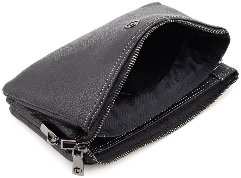 Мужской кожаный клатч черного цвета H.T Leather 94513 modnotak фото №8
