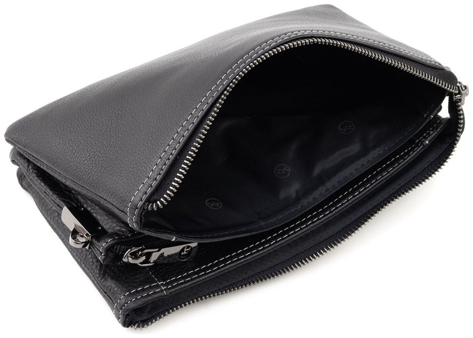 Мужской кожаный клатч черного цвета H.T Leather 94513 modnotak фото №9