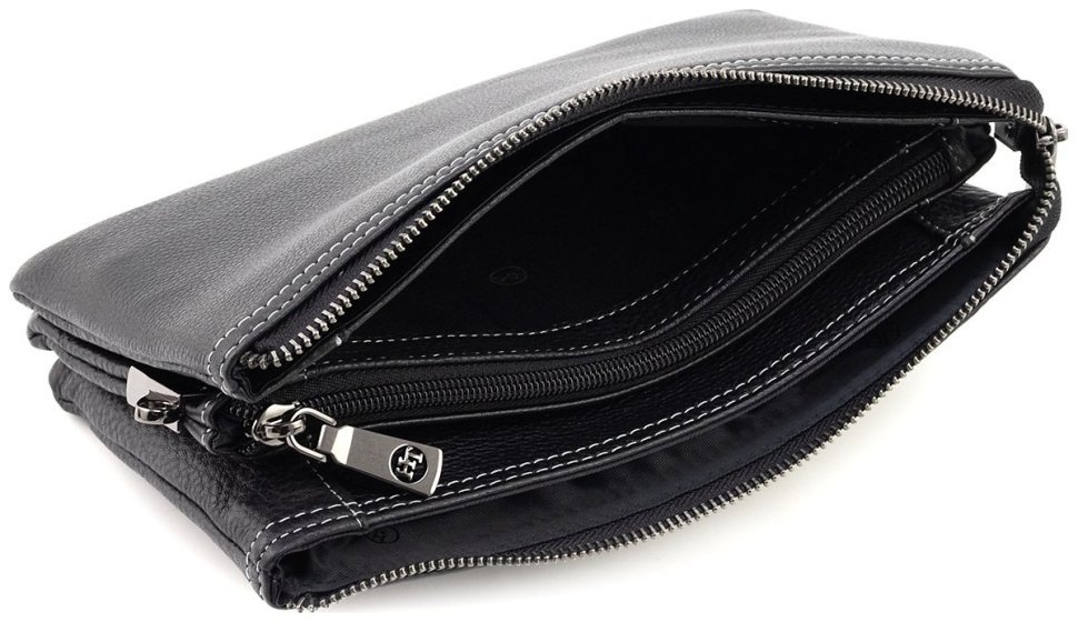 Мужской кожаный клатч черного цвета H.T Leather 94513 modnotak фото №11