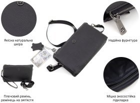 Чоловічий шкіряний клатч чорного кольору HT Leather 94513