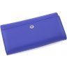 Ярко-синий большой женский кошелек из натуральной кожи с блоком под карточки ST Leather (19086) - 3