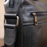 Деловая черная мужская сумка-мессенджер из кожи флотар на плечо SHVIGEL (11244) - 7