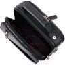 Чорна невелика чоловіча сумка-барсетка з натуральної шкіри з ручкою KARYA (2420899) - 4