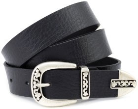 Женский кожаный ремень с пряжкой в винтажном стиле и металическим наконечником Gherardini 35309 Италия