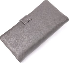 Серый вертикальный женский кошелек из натуральной кожи KARYA (2420999)