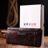 Чорно-червоний жіночий горизонтальний гаманець із натуральної лакової шкіри під рептилію KARYA (2421099) - 10