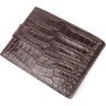 Классический коричневый мужской кошелек из натуральной кожи с тиснением под крокодила KARYA (2421199) - 2