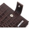 Классический коричневый мужской кошелек из натуральной кожи с тиснением под крокодила KARYA (2421199) - 3