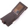 Класичний коричневий чоловічий гаманець із натуральної шкіри з тисненням під крокодила KARYA (2421199) - 6
