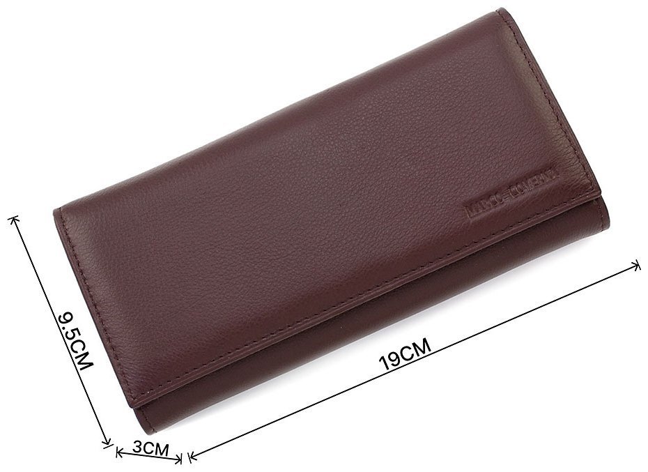 Женский кожаный кошелек коричневого цвета на магните Marco Coverna (17746) modnotak фото №3