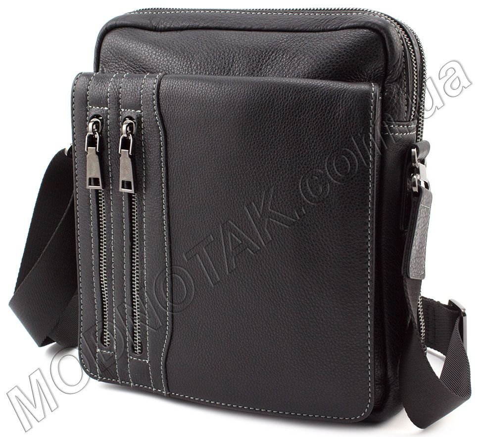 Кожаная сумка-планшет с двумя карманами на клапане KLEVENT (11612)