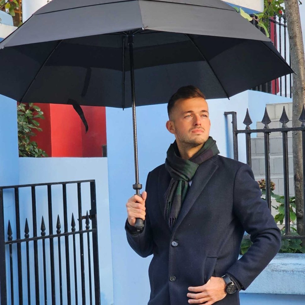 Зонт-гольфер трость Fulton Stormshield S669 (механика, UPF 30+, черный, Великобритания) 95413 modnotak фото №6