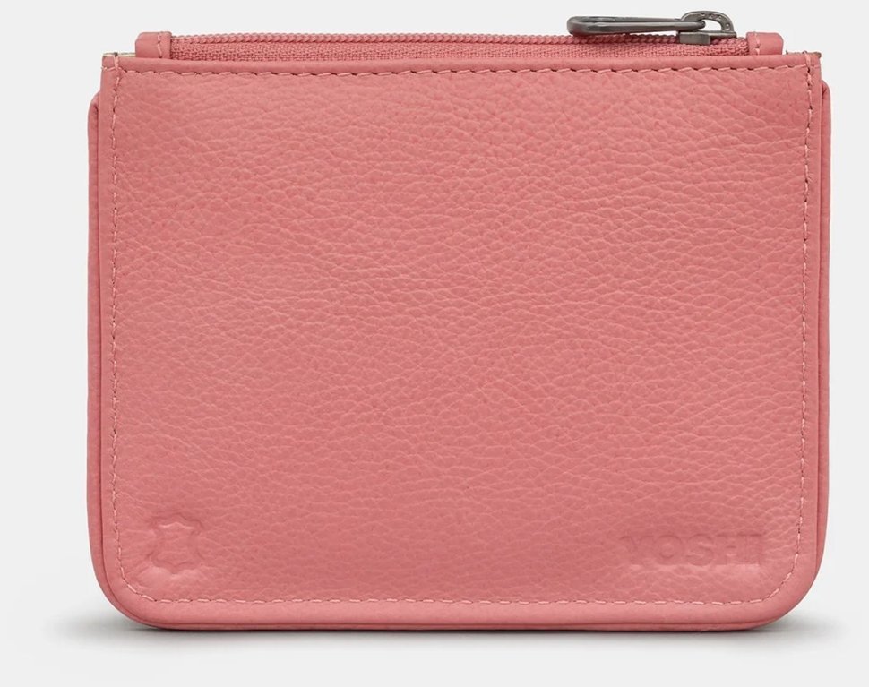 Женский кошелек из натуральной кожи на молнии с RFID-защитой Yoshi Y1723 пудрового цвета с принтом котят 95513 modnotak фото №2