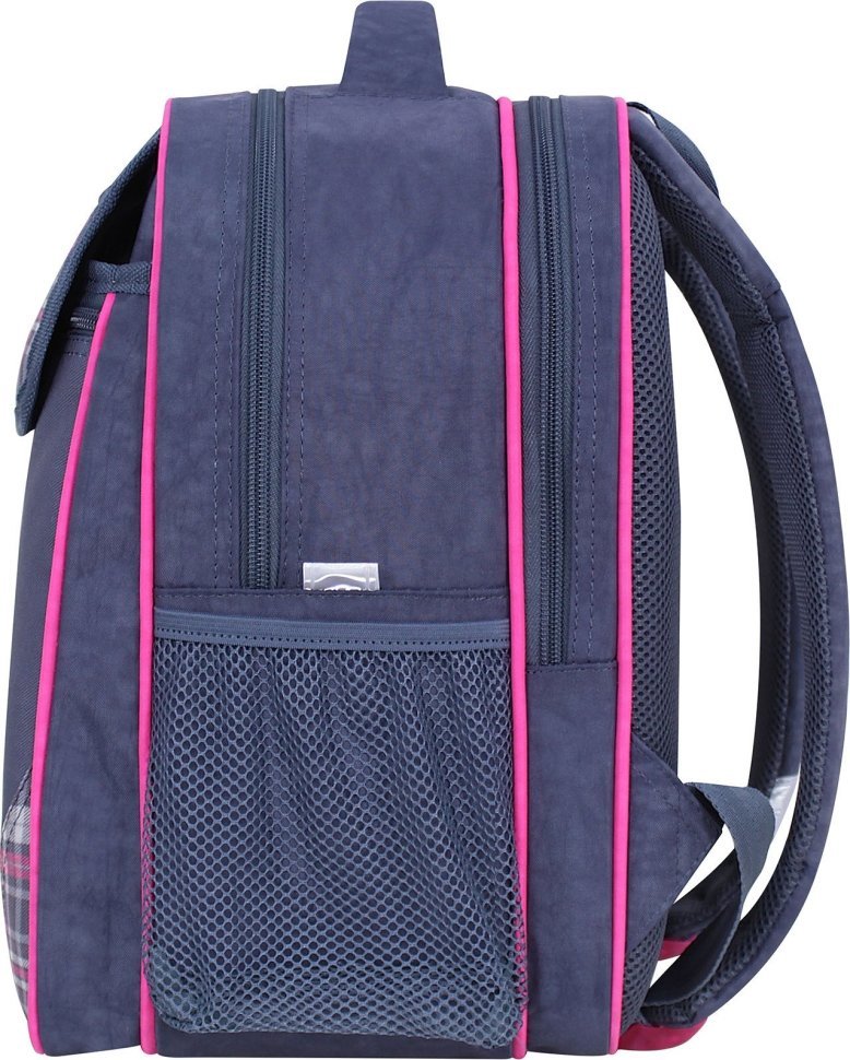 Сірий шкільний рюкзак для дівчаток із текстилю з собачкою Bagland (55613)