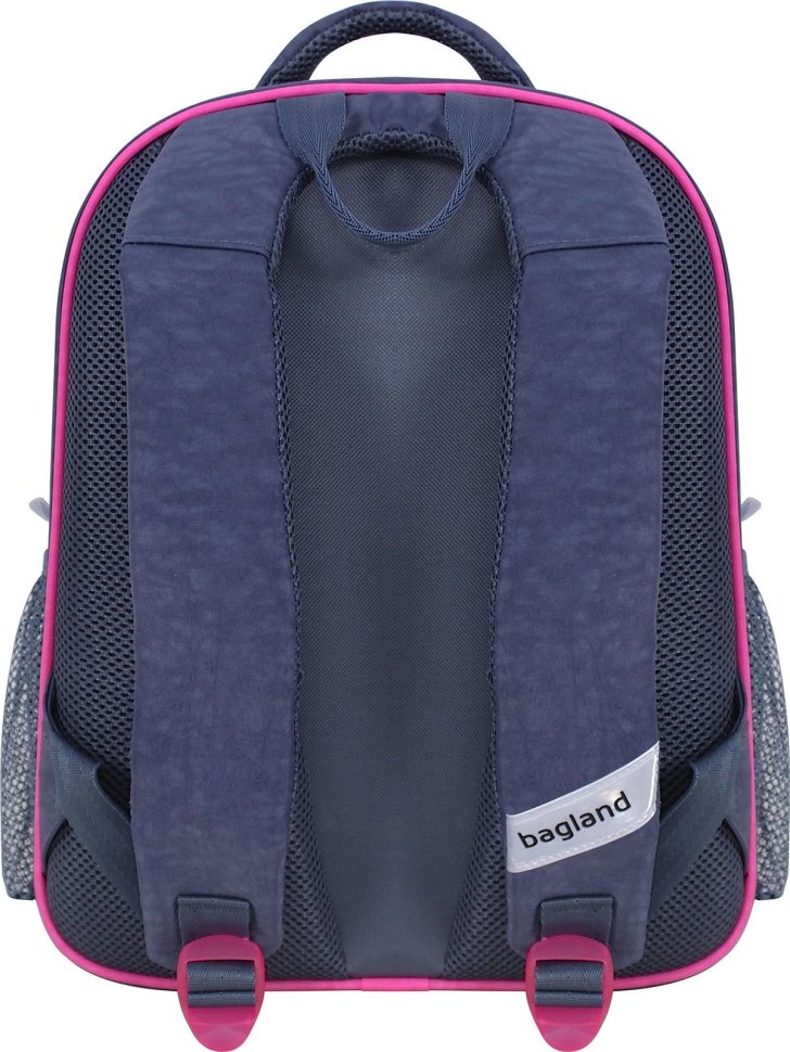 Серый школьный рюкзак для девочек из текстиля с собачкой Bagland (55613)
