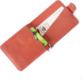 Червоний жіночий зажим для купюр з матової шкіри SHVIGEL (2413788)