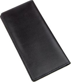 Вертикальний купюрник із гладкої шкіри чорного кольору SHVIGEL (2413991)