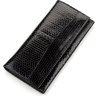 Місткий чорний гаманець з натуральної зміїної шкіри SNAKE LEATHER (024-18146) - 1