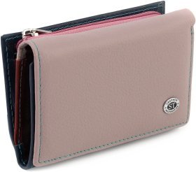 Різнобарвний жіночий гаманець компактного розміру з натуральної шкіри на на магніті ST Leather 1767213