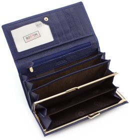 Синій жіночий гаманець з монетницьою на клямці BOSTON (16246)