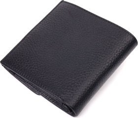 Черный женский кошелек из натуральной кожи на кнопке KARYA (2421315)
