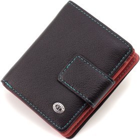 Чорний жіночий гаманець із натуральної шкіри зі зручностями під документи ST Leather 1767313
