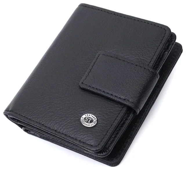 Женский кожаный кошелек ST Leather 1767313 Черный