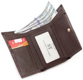 Коричневый маленький кошелек в лаке ST Leather (16295)
