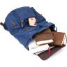Синий туристический текстильный рюкзак с отделом под ноутбук Vintage (20609) - 6