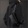 Текстильная небольшая мужская сумка-бананка черного цвета Confident 77413 - 2