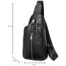 Мужская сумка-слинг из фактурной кожи черного цвета на два отделения Tiding Bag 77513 - 2