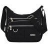 Тканинна жіноча сумка чорного кольору з лямкою на плече Confident 77613 - 1