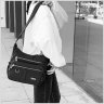 Тканинна жіноча сумка чорного кольору з лямкою на плече Confident 77613 - 2