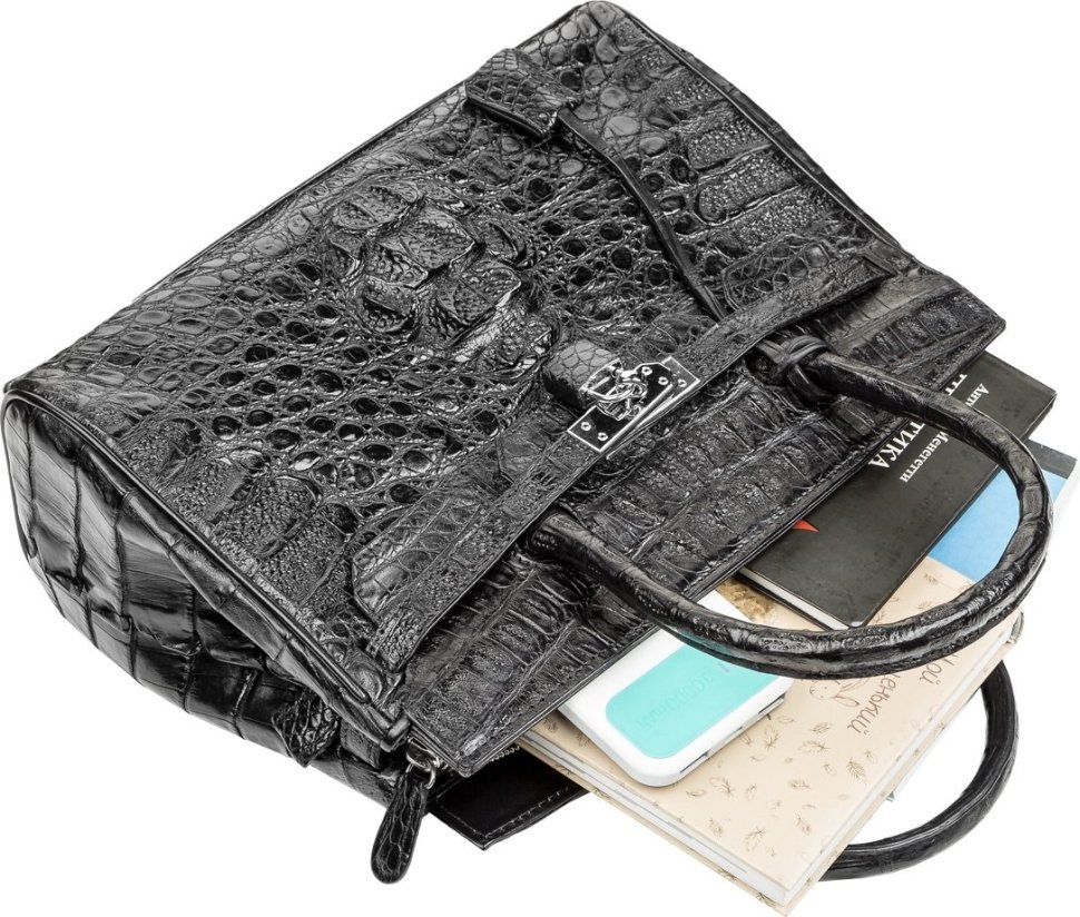 Вместительная женская сумка из натуральной кожи крокодила CROCODILE LEATHER (024-18265) modnotak фото №3