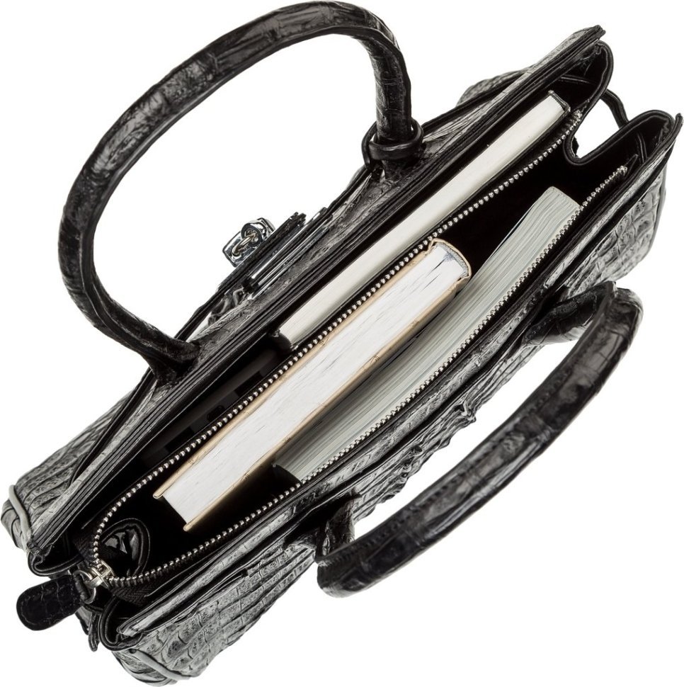 Вместительная женская сумка из натуральной кожи крокодила CROCODILE LEATHER (024-18265) modnotak фото №4