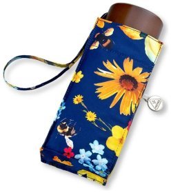 Женский мини зонт Fulton L501 Tiny-2 Bumble Bee Floral (механика, складная, синего цвета с принтом цветов и шмелей) 108013