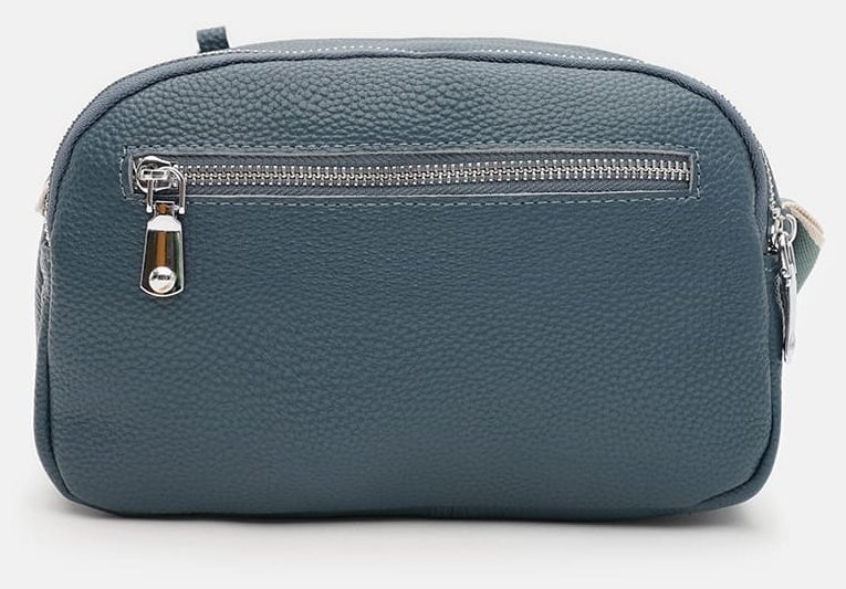 Городская женская сумка из фактурной кожи на 2 отделения через плечо Borsa Leather 98413 синего цвета фото №3 Городская женская сумка из фактурной кожи на 2 отделения через плечо Borsa Leather 98413 синего цвета modnotak фото №3