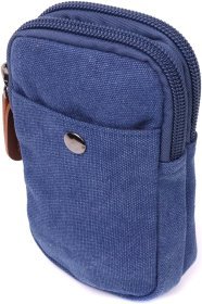 Маленька чоловіча сумка-чохол на пояс із синього текстилю Vintage 2422226