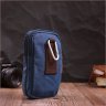 Маленькая мужская сумка-чехол на пояс из синего текстиля Vintage 2422226 - 8